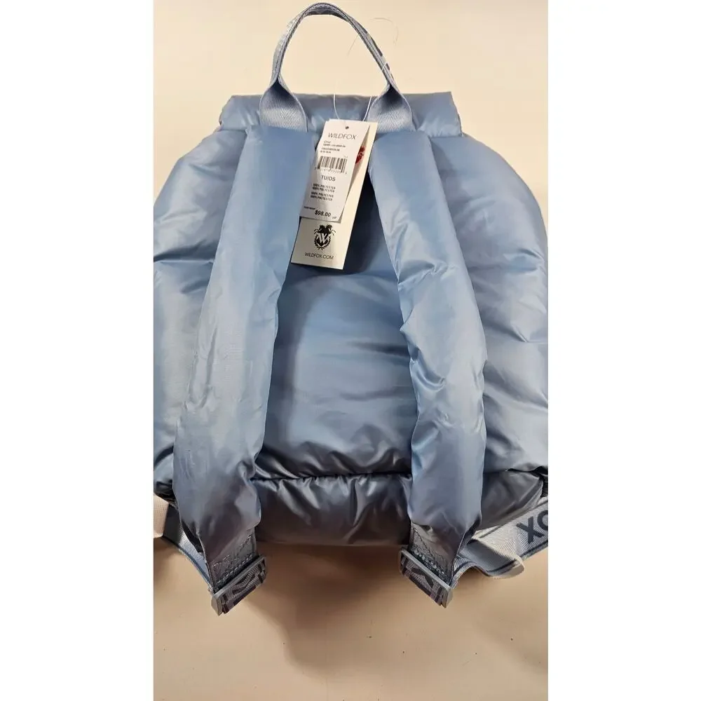 NEW Wildfox Parachute BACKPACK ski board Blue Puffy Nylon HANDBAG Lightweight
